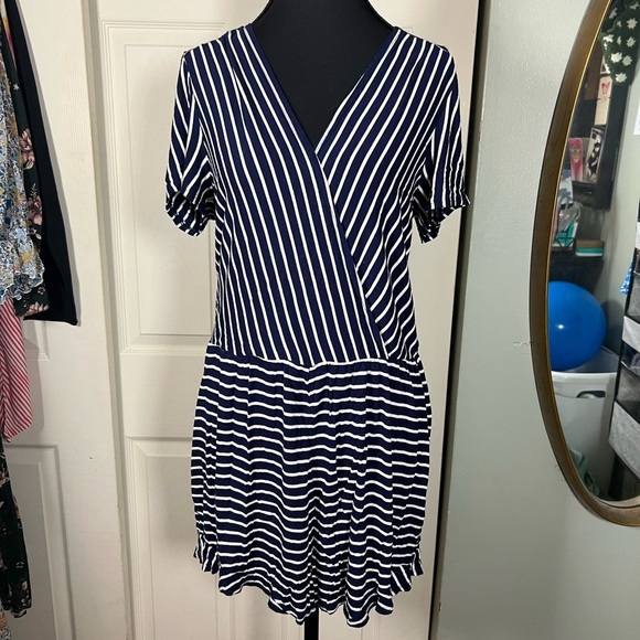 Kimchi Blue (UO) Navy and White Striped Romper - Picture 1 of 3